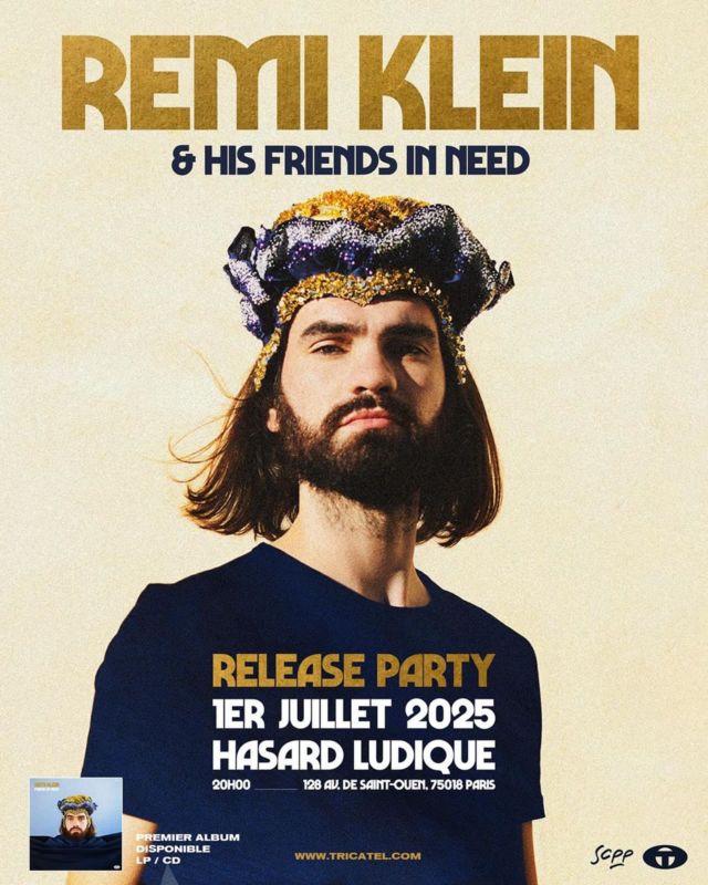 RÉMI KLEIN - RELEASE PARTY 

Pour célébrer la sortie de son album, @remiklein_vie sera en concert le 1er juillet au @lehasardludique 🌞 

Préventes 15€* / Billets sur place 18€

Billetterie en bio et en story. 
Bientôt plus d’informations. 

*+ frais de réservation 

📸 @julie.oona 
🖼️ @yannicklevaillant