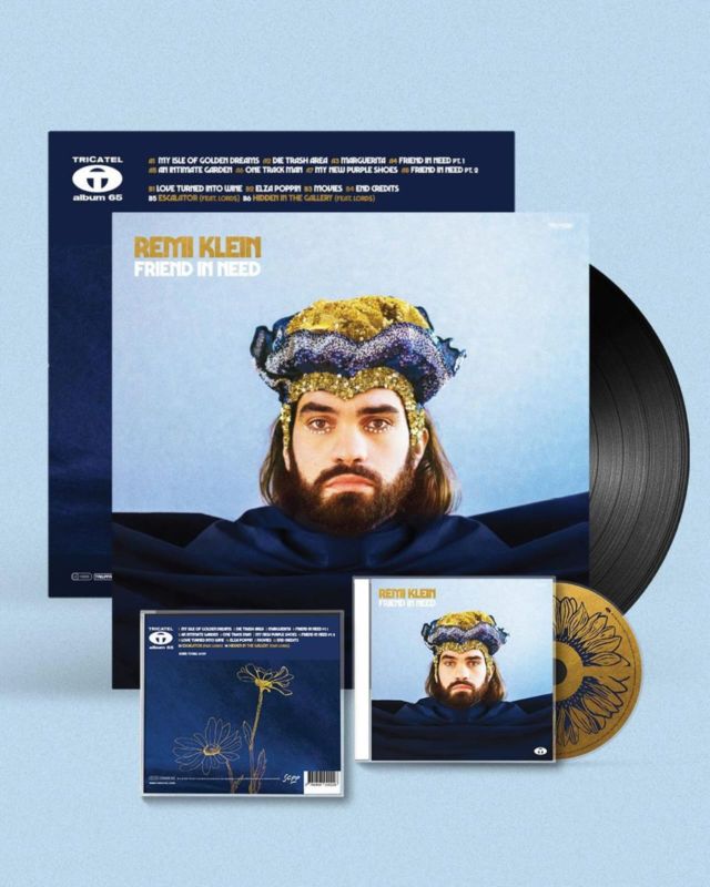 REMI KLEIN - FRIEND IN NEED 

@remiklein_vie ´s debut album is out today. Thanks to everyone who contributed to this masterpiece. Text, music and production by Remi Klein. ‘Movies’ text by Reuben Bocobza. All instruments Rémi Klein. Except violins by Madeleine Athané-Best and Coline Moreau, and alto by Nina Tonji. ‘Escalator’ / ‘Hidden in The Gallery’ recorded at @studiocbe by @alex_nem_vitrac , produced with @lordsofficial , Dylan Amsellem, @bast1_b (drums), @jay_adams__ (bass), Zablon (guitar), @gary_hag (guitar). Mastering by @equus_audio_mastering 🌞 @iseecolorsparis @damien_couleurs @manuel_fgrs 🌞 cover : pic @julie.oona hat @fanfleg artwork @yannicklevaillant